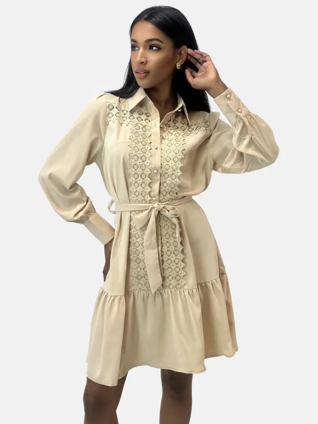 Elara Strickkleid Beige