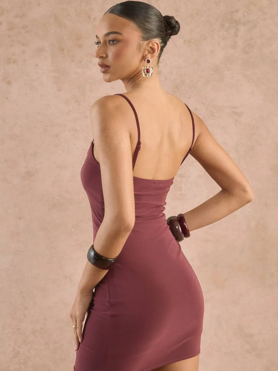 boohoo Dames Bandjes Mini Jurk fig, foto 3
