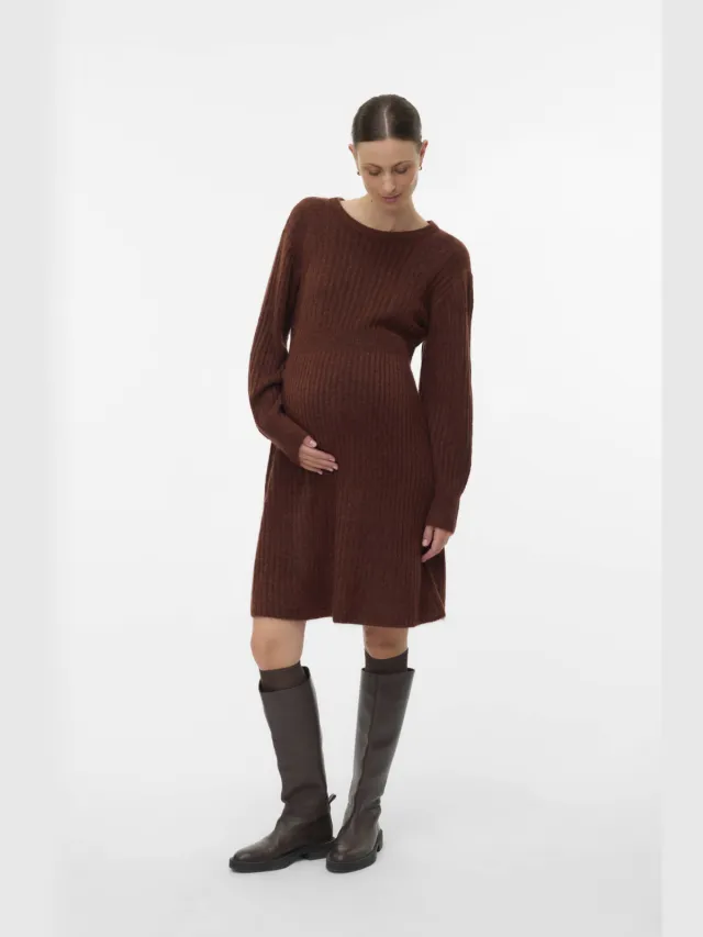 Mamalicious MLHIRA zwangerschapsjurk midi roodbruin, foto 2