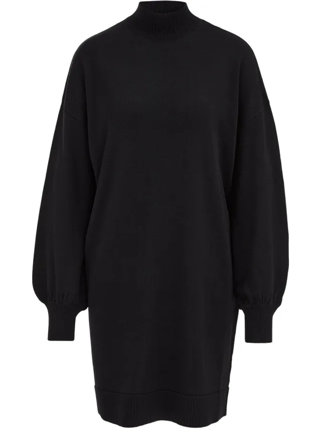 WE Fashion Dames fijngebreide jurk Black