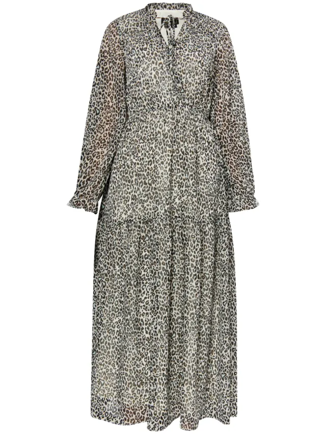 Faina Maxi-jurk met luipaardprint Dames Wit Veelkleurig, foto 2