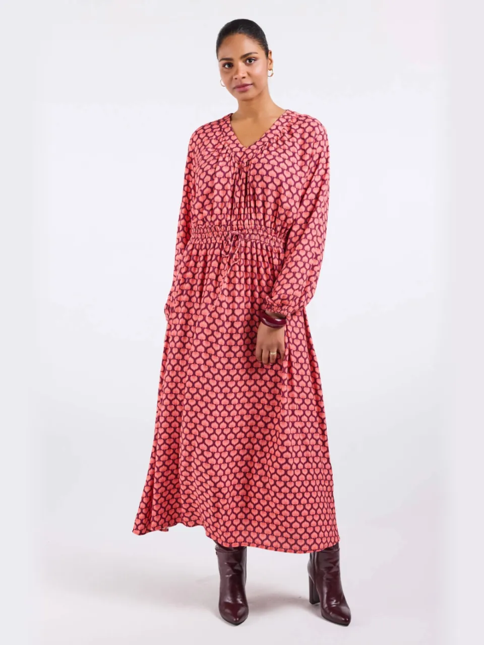 Didi maxi jurk met print - roze