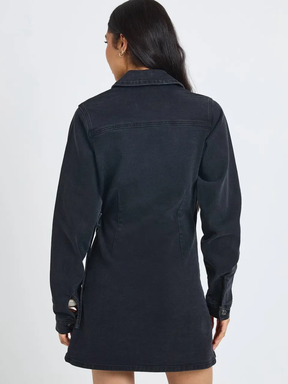 boohoo Dames Lange Wikkel Denim Jurk, foto 2