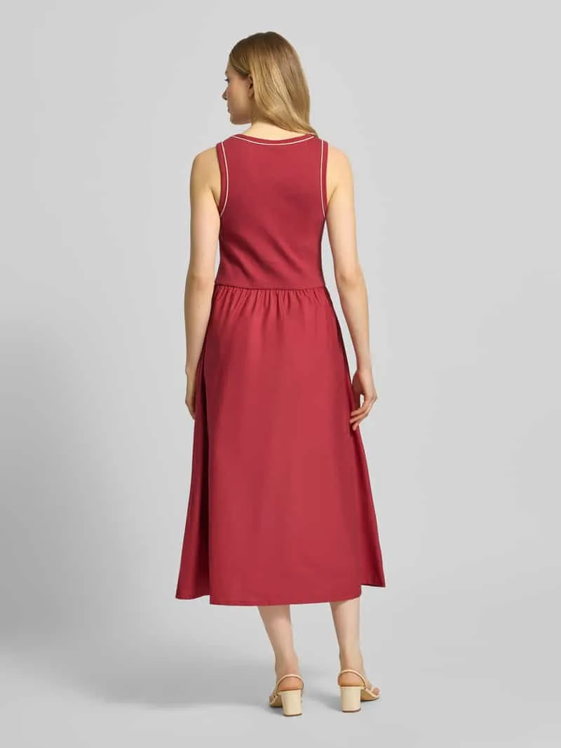 Jake*s Casual regular fit midi-jurk met ronde hals rood, foto 3