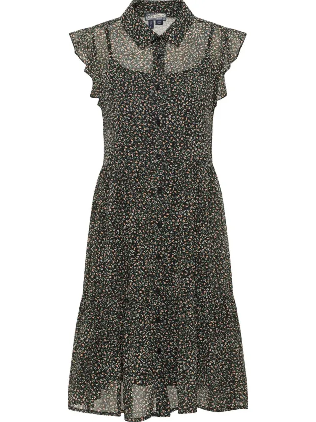DREIMASTER Blouse jurk Zwart Veelkleurig
