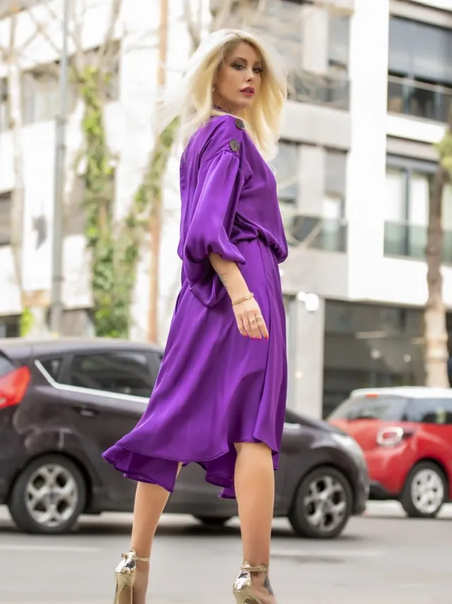 sirmaza Dress Purple Exculisief/SIRMAZA paars