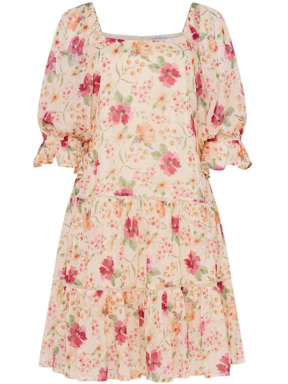 Yours London Nude Midijurk Met Bloemenprint-56, foto 4