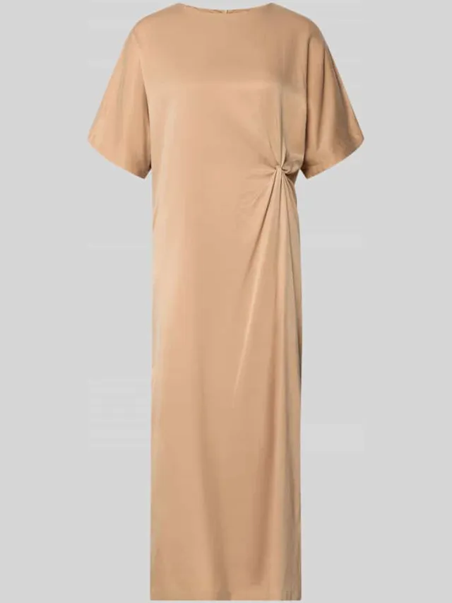 drykorn midi-jurk met knoopdetail model 'INDAH' zalm, foto 2