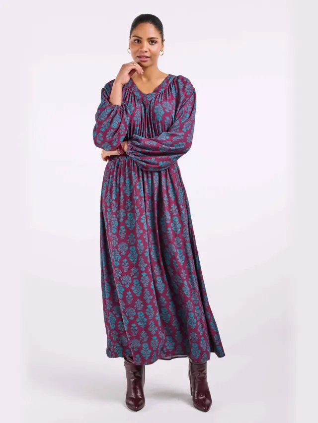 Didi maxi jurk met print - paars
