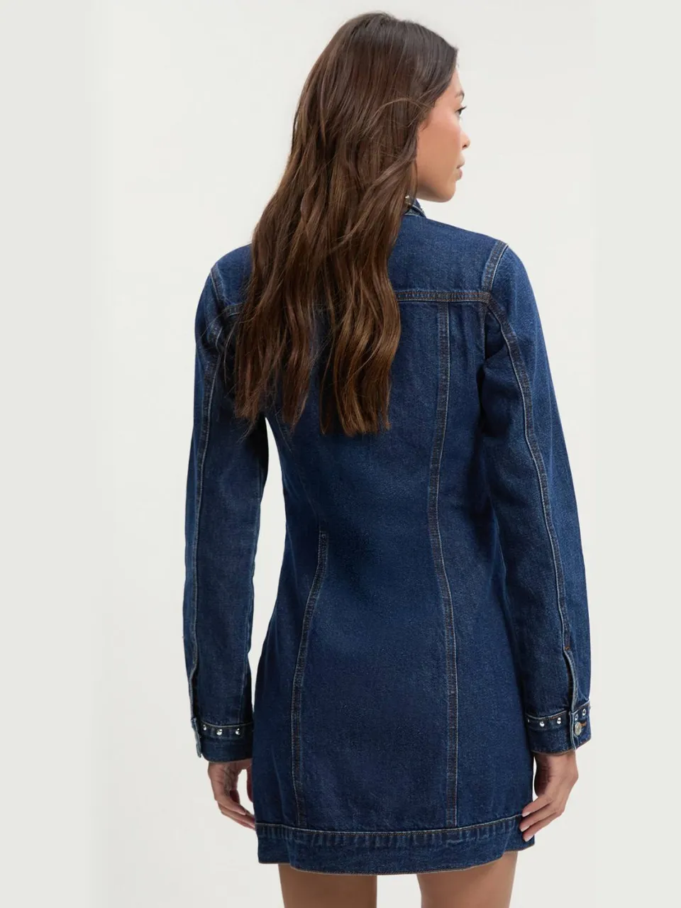 boohoo Dames Met studs versierde westerse denim minijurk, foto 4