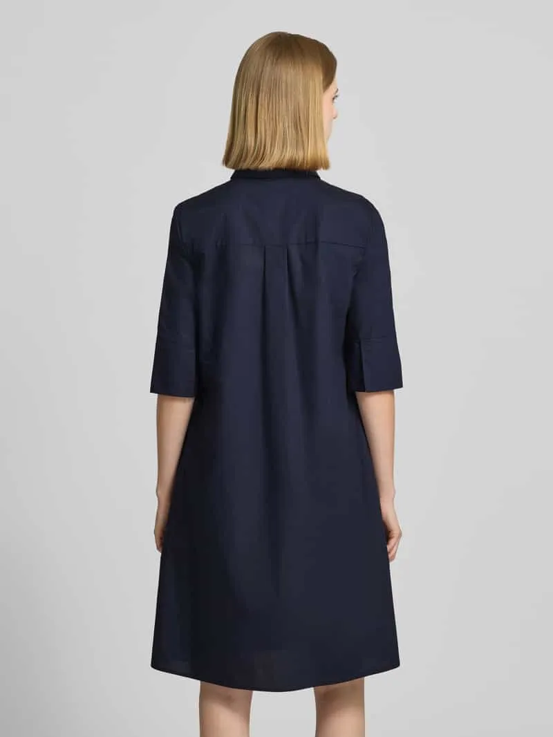 Christian Berg Woman Selection Knie-lang overhemdjurk met knoopsluiting marineblauw, foto 3