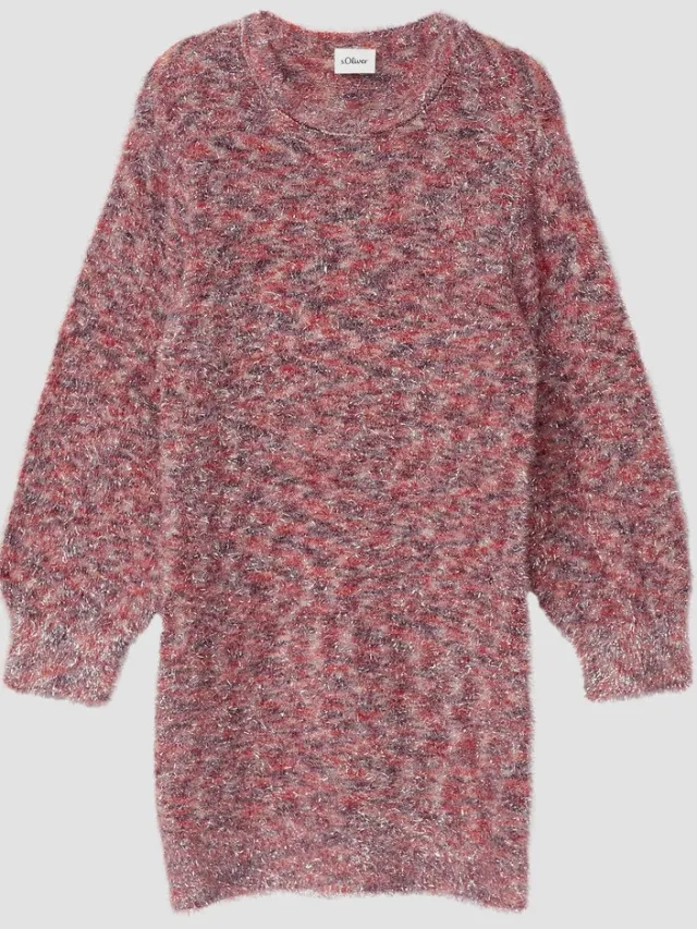 S.Oliver female - Korte gebreide jurk met kleurverloop en glittergaren roze