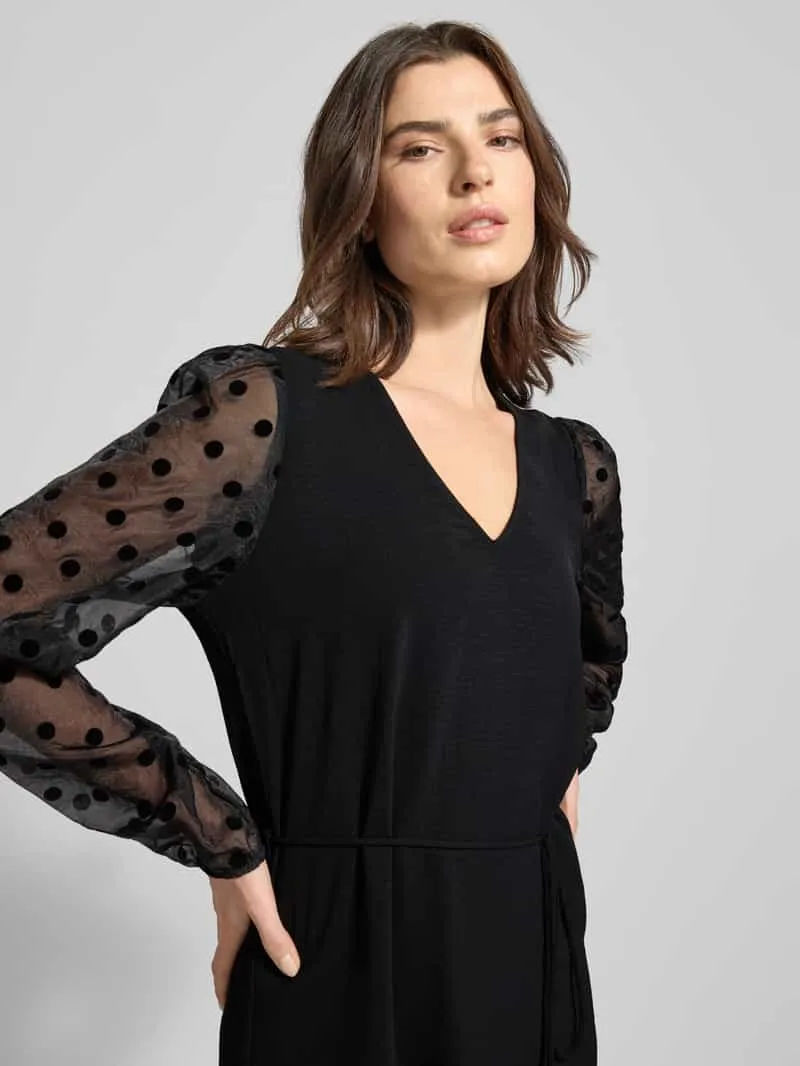Vero Moda Soepele cocktailjurk met semi-transparante mouwen, model 'ALVA' zwart, foto 5