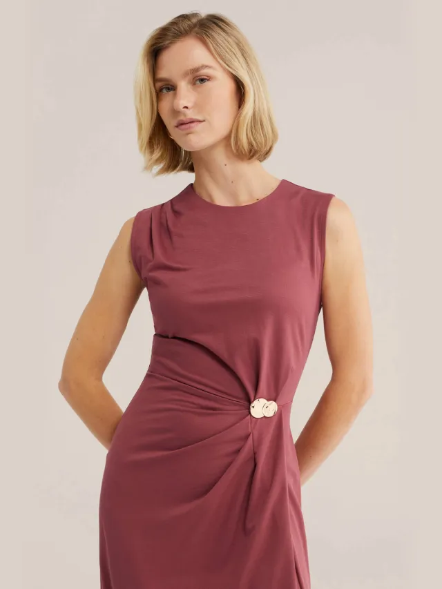 WE Fashion jurk met knoopdetail - oudroze, foto 3
