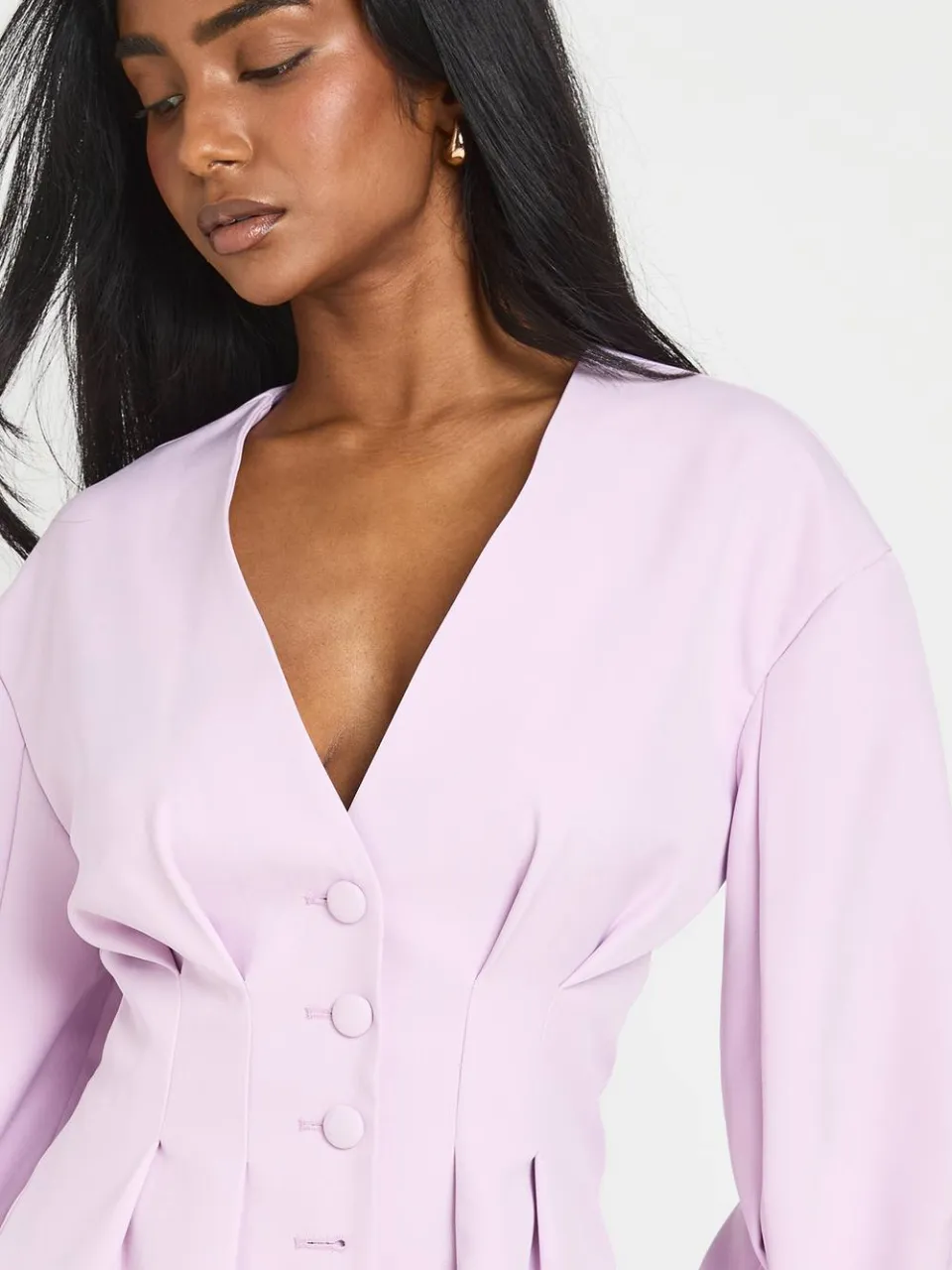 boohoo Dames Getailleerde Blazerjurk Met Geknepen Taille En Knoopsluiting lila, foto 4
