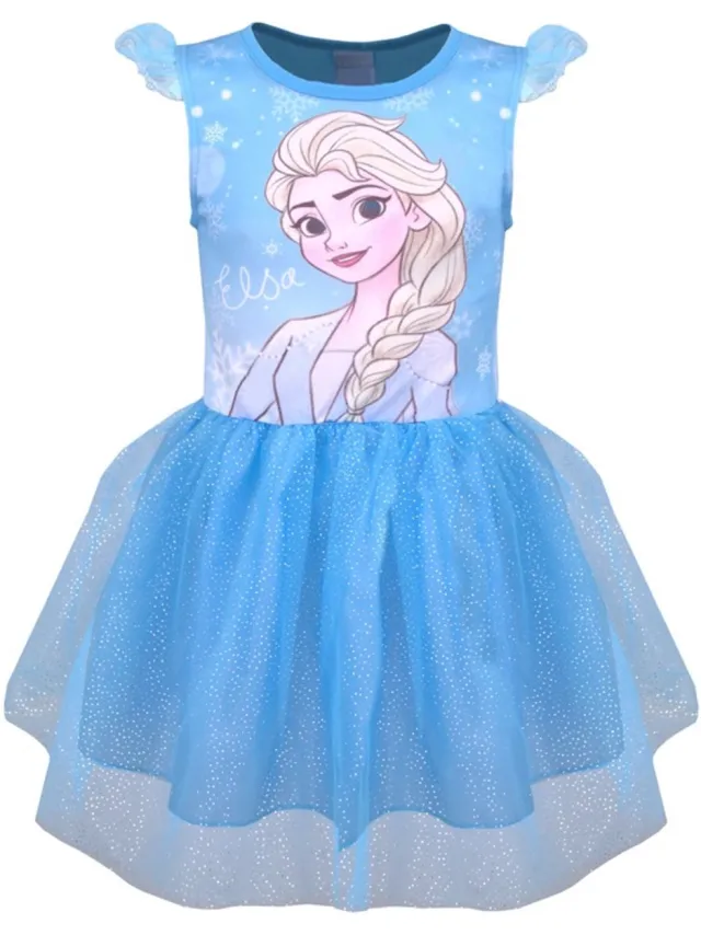 Disney Frozen Frozen Tulejurk - Feestjurk - Verkleedkleding - Jurk Blauw