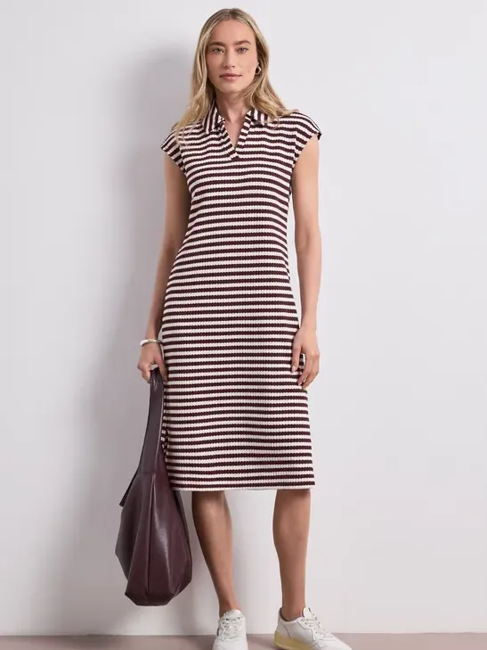 Street One Gebreide midi-jurk met strepen Rood
