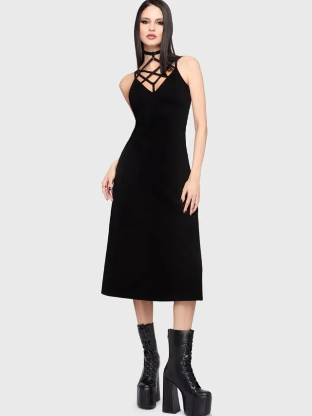 Killstar Chapel Blessing - Garden Altar Maxi Dress Dames Midi-jurk - zwart