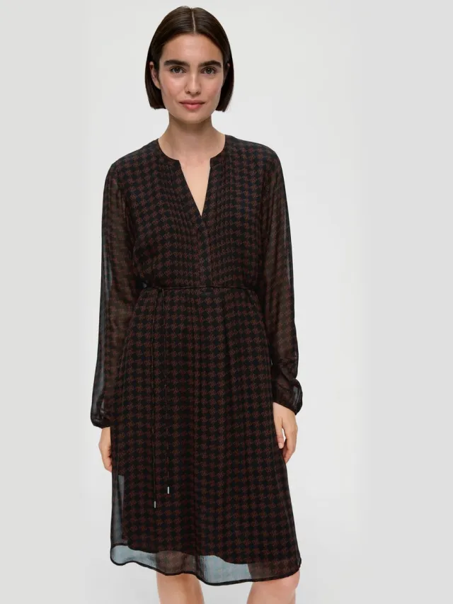 S.Oliver female - Jurk van viscose zwart
