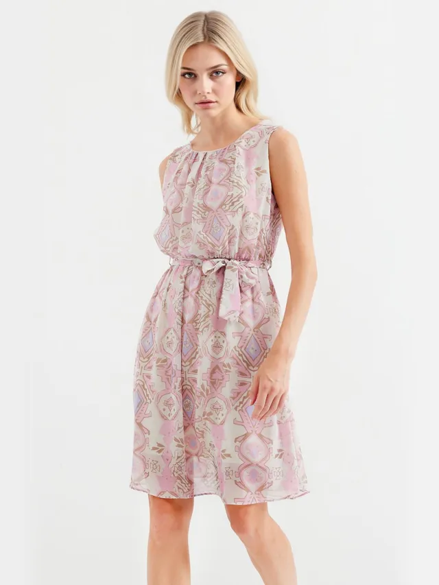 Big Dart Mini-jurk met striksluiting en strikdetail Roze