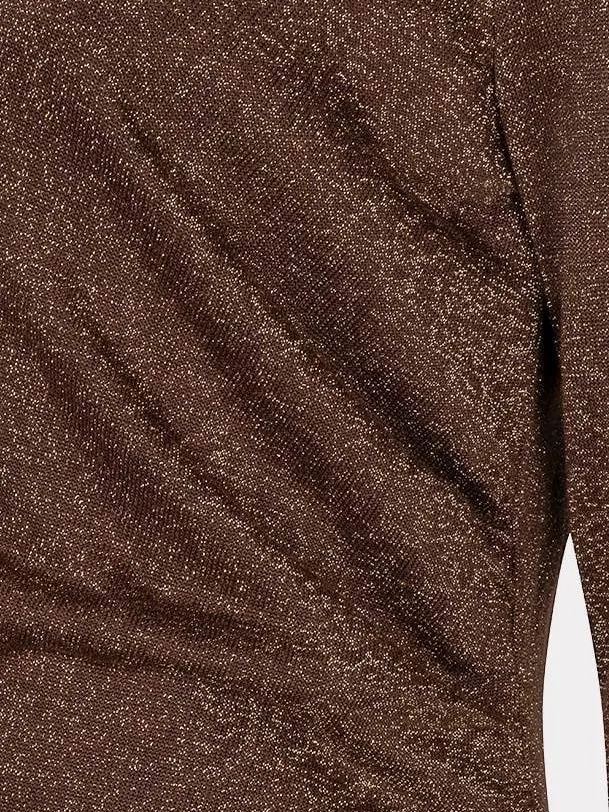 Esqualo midi glitterjurk met glitters - bruin, foto 6