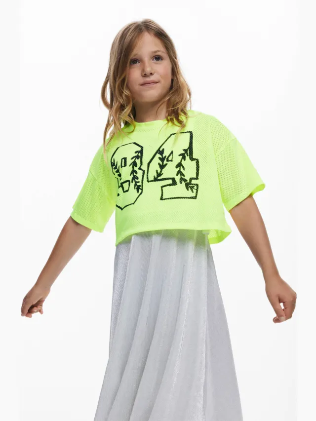Desigual maxi jurk limegroen Limegroen/zilver