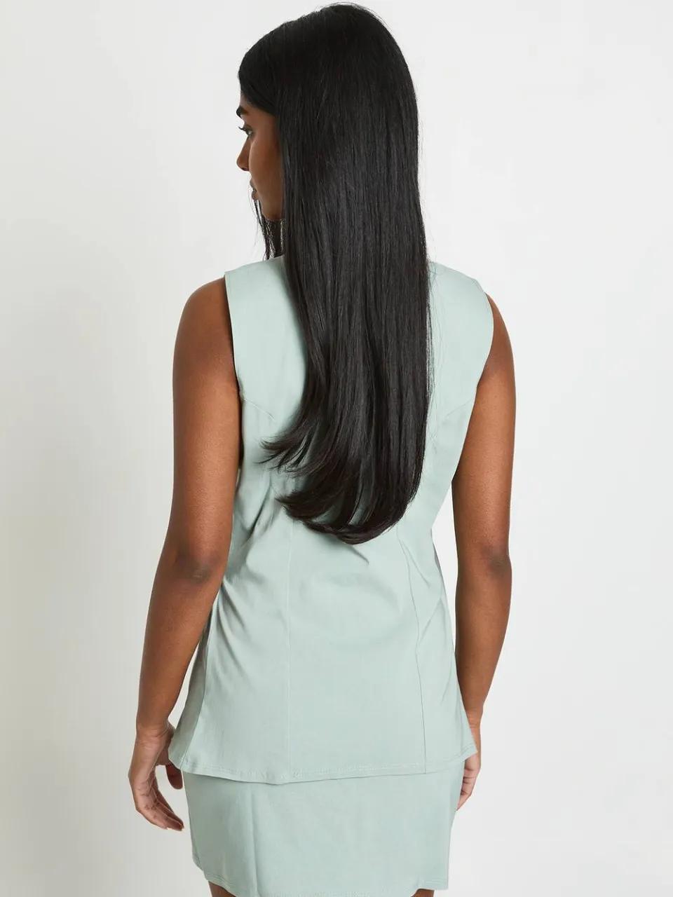 boohoo Dames Bengaline Giletjurk Met Gouden Knopen 2-in-1, foto 3