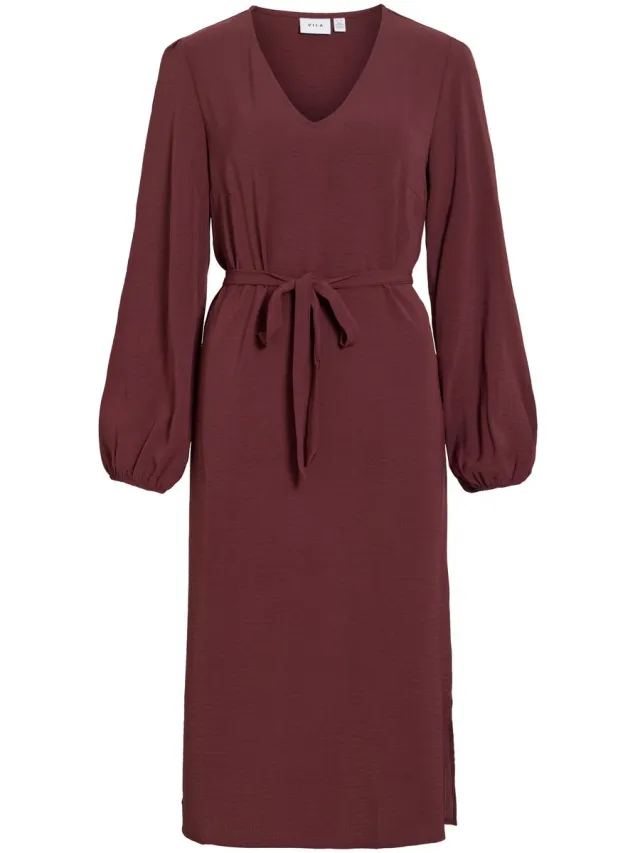 Vila VILOVIE L/S V-NECK MIDI DRESS - NOOS - Dames - Mini jurken Port Royale