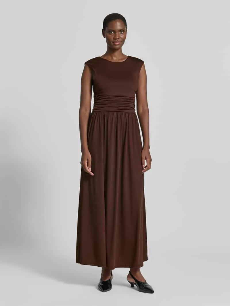 Yas Maxi-jurk met kapmouwen model 'WINJA' Donkerbruin