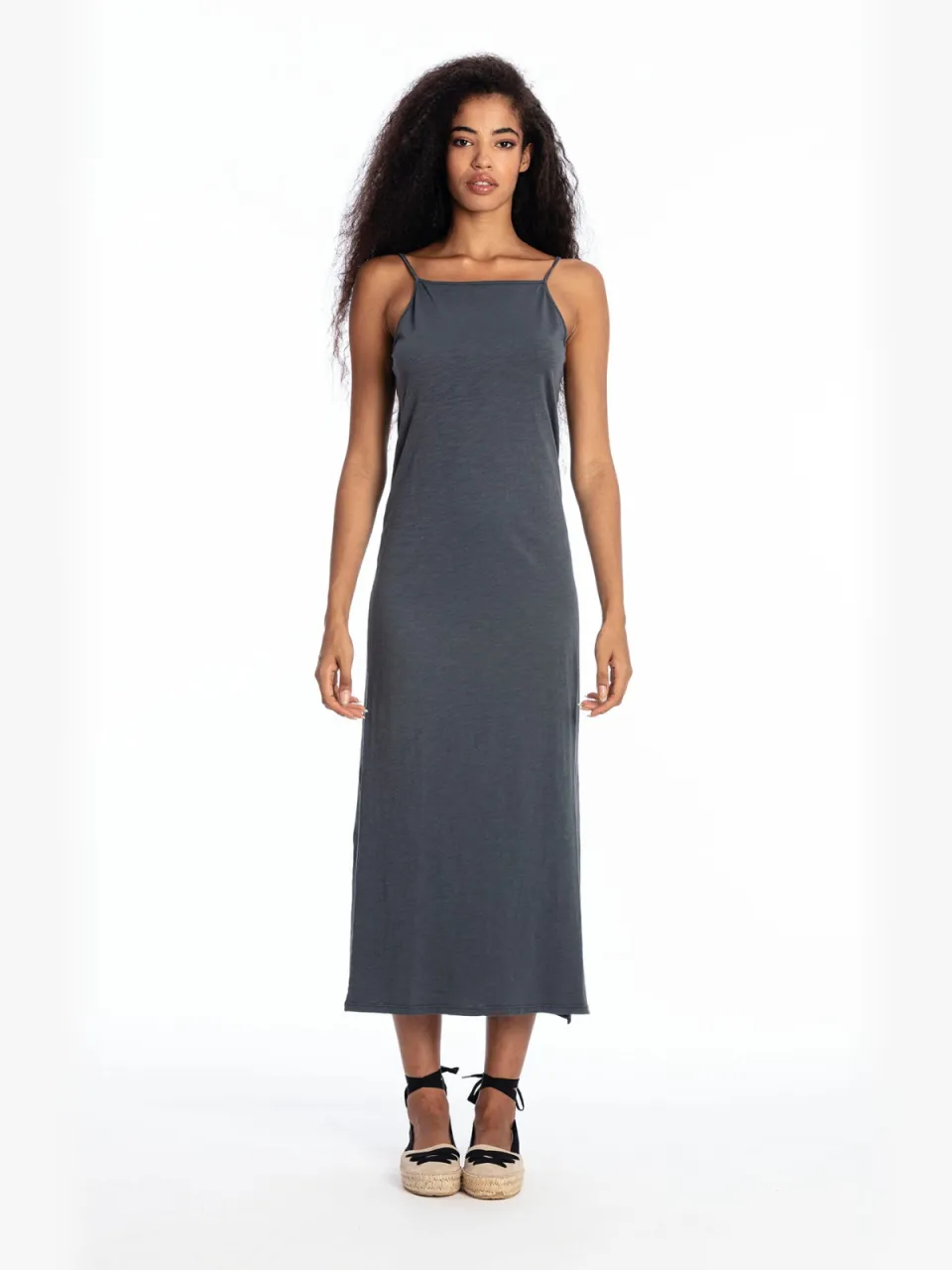 RAVENS VIEW IBIZA dames vegan Midi Jurk Farah Lava Blauw, foto 2