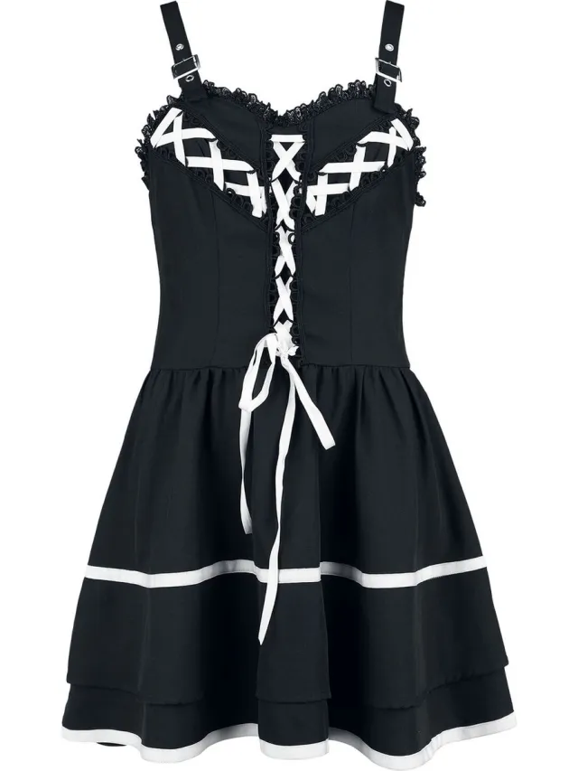 Banned Yumi Korte jurk - L - Zwart