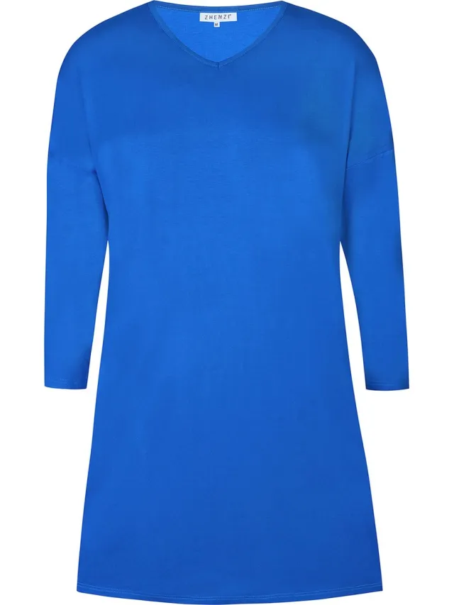Zhenzi jurk Jolie uni V hals Lapis Blue
