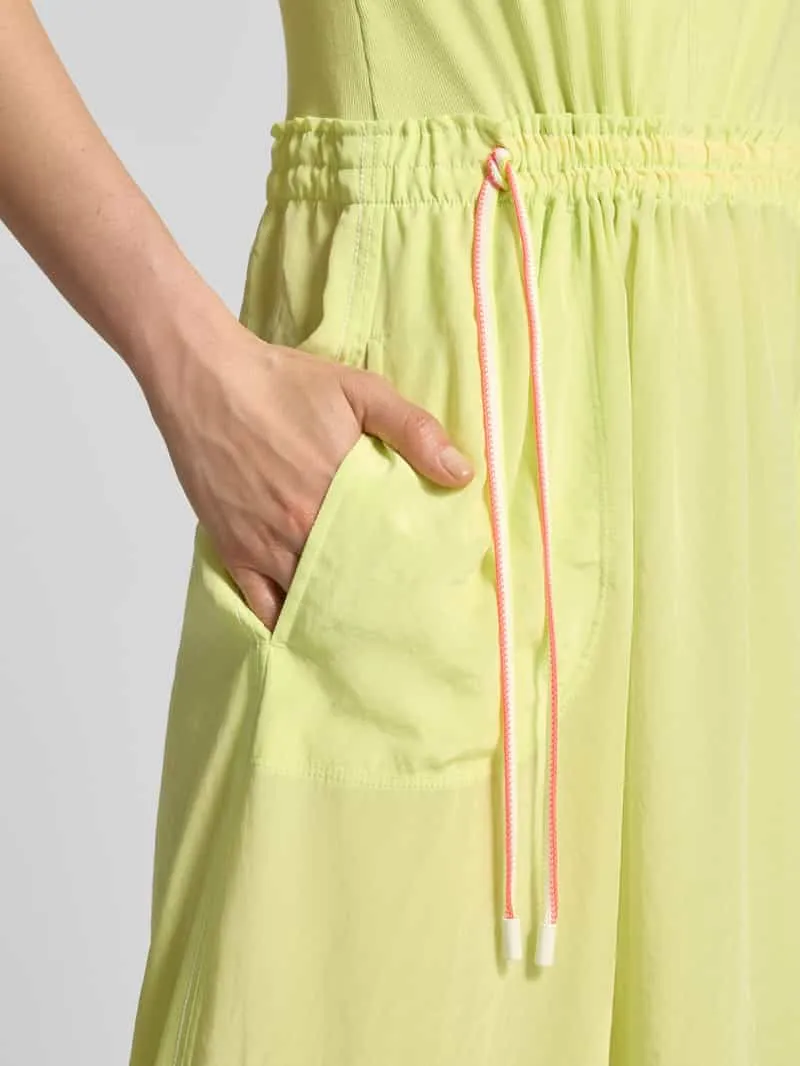 Marc Cain maxi-jurk met trekkoord bij de taille neongeel gemêleerd, foto 5