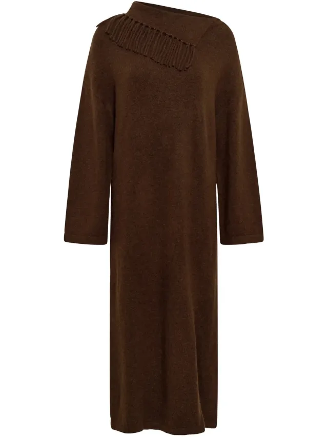 SOAKED IN LUXURY Damesjurk met lange mouwen Soaked in Luxury Slhedaya chocoladebruin