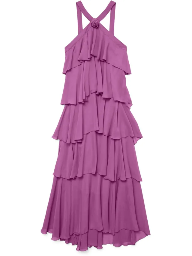 Vero Moda VMFELICIA SL RUFFLE MAXI DRESS EXP - Dames - Maxi jurken Spring Crocus