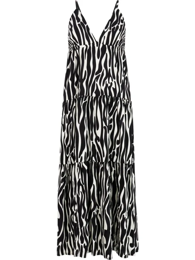 Protest PRTCila - Maxi-jurk Dames - Normale pasvorm - Lange lengte - Wit Canvas Offwhite