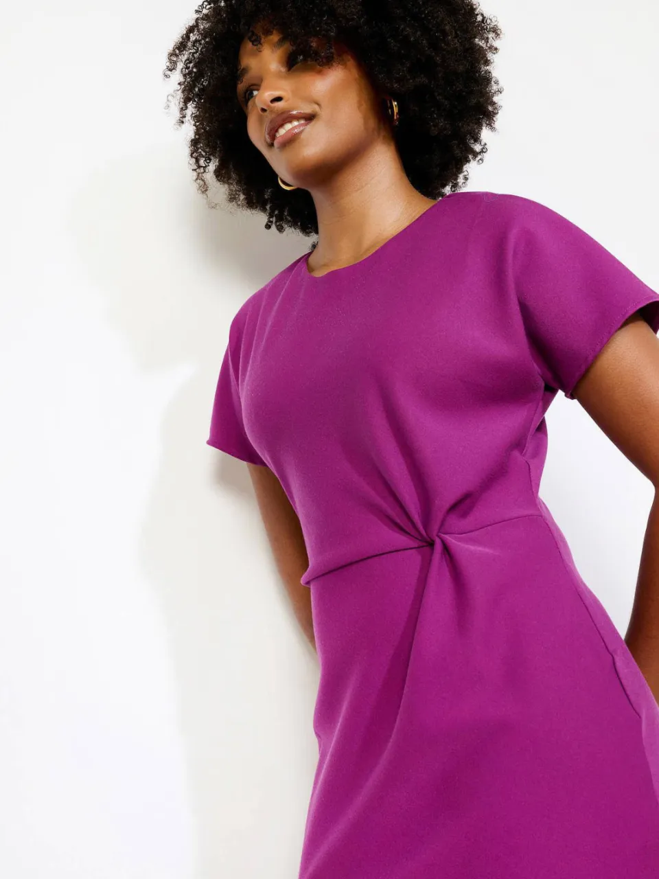LOLALIZA midi jurk fuchsia, foto 4