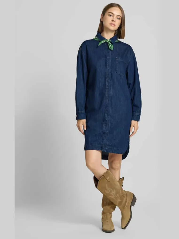 Marc O'Polo Losvallende denimjurk van katoen- en viscosemix Jeansblauw