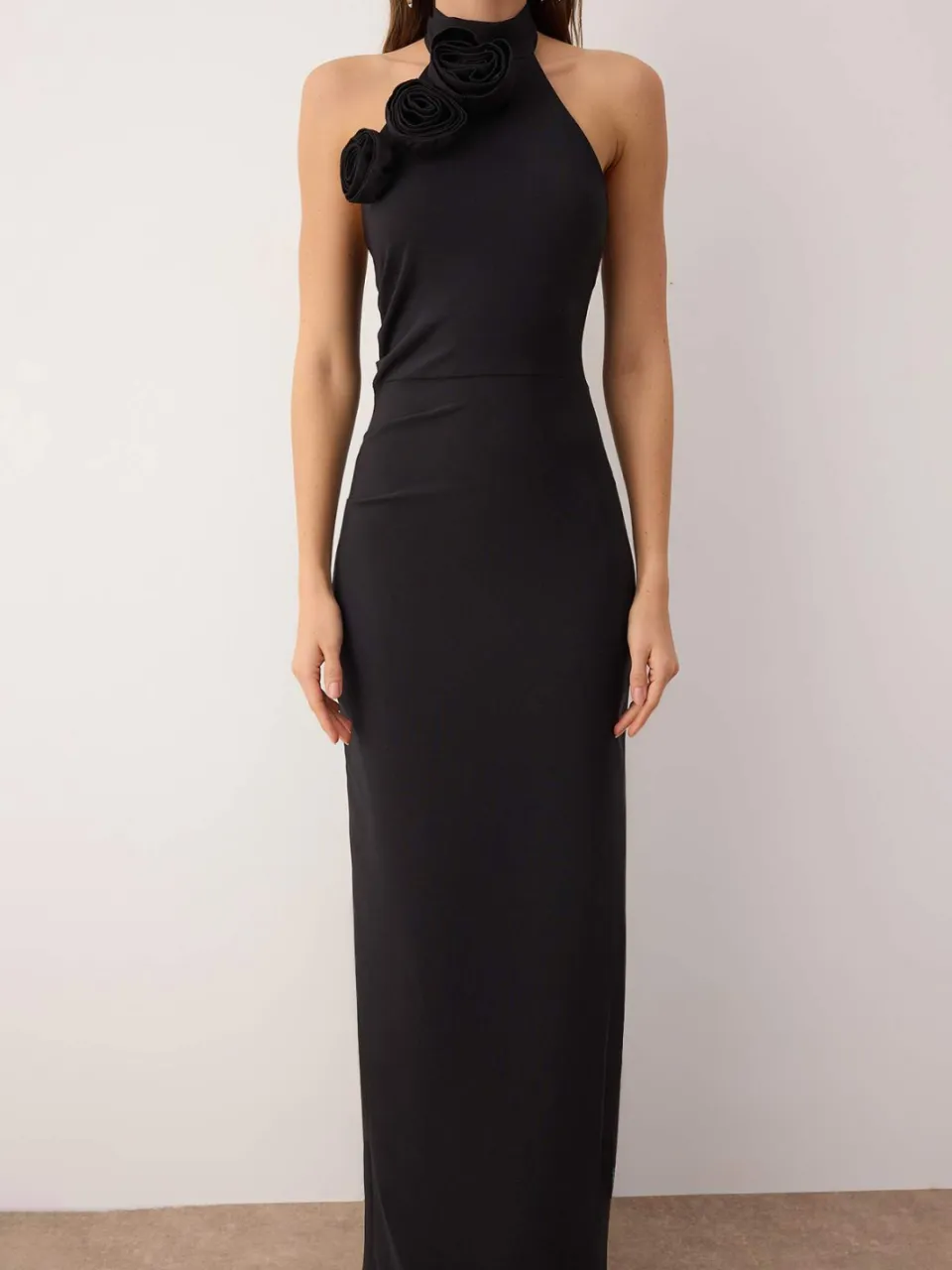 Trendyol TRENDYOLMİLLA Dames Zwart Effen Maxi Mouwloos Diploma-uitreiking / Gala Recht Avond & Gala Jurk, foto 2