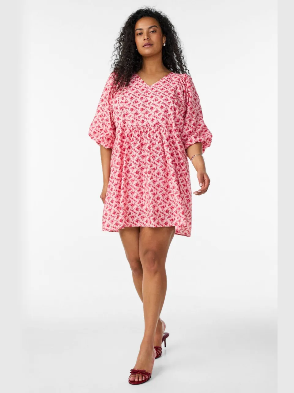 Zizzi gebloemde zomerjurk roze, foto 5
