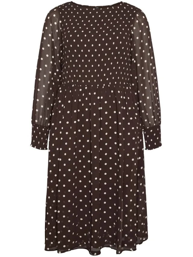 Vero Moda Curve Jurk VMCLINDA Midi-jurk Chocolate Torte 1