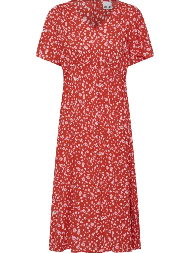 Ichi IHMARRAKECH AOP DR25 Dames Jumpsuit - FIERY RED FLOWER