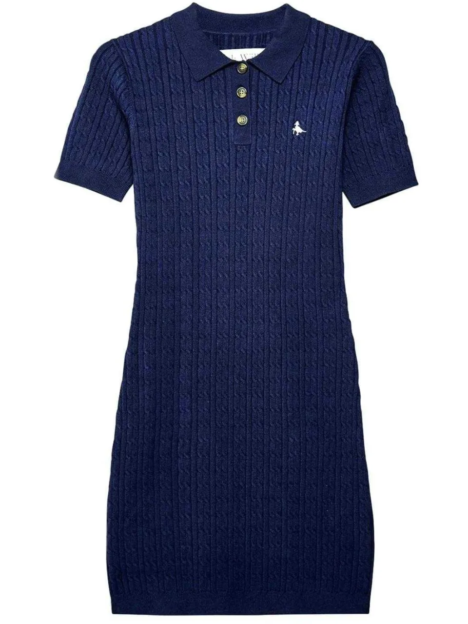 Jack Wills Dames/Dames Kabelgebreide Poloshirt Jurk (Marine), foto 2