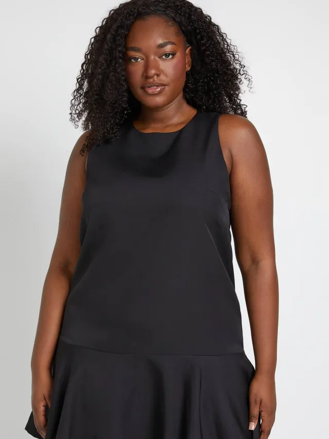 boohoo Dames Plus Mini Jurk Met Racerhals En Ruches Zoom Zwart