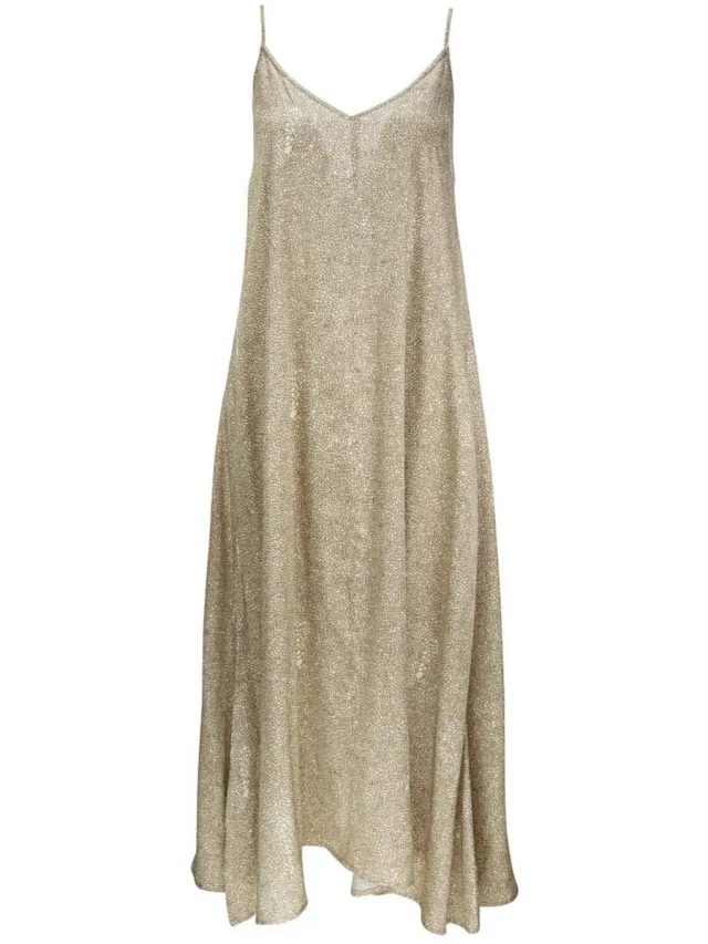 FrogBox • maxi jurk met motief • Bruin