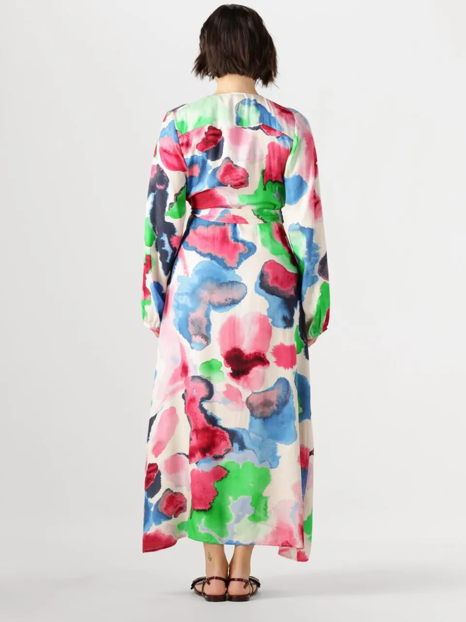 JANSEN Amsterdam Dames Jurken Nienke Jurk Wm 564 Wrap Long Puffed Sleeve - Multi, foto 3
