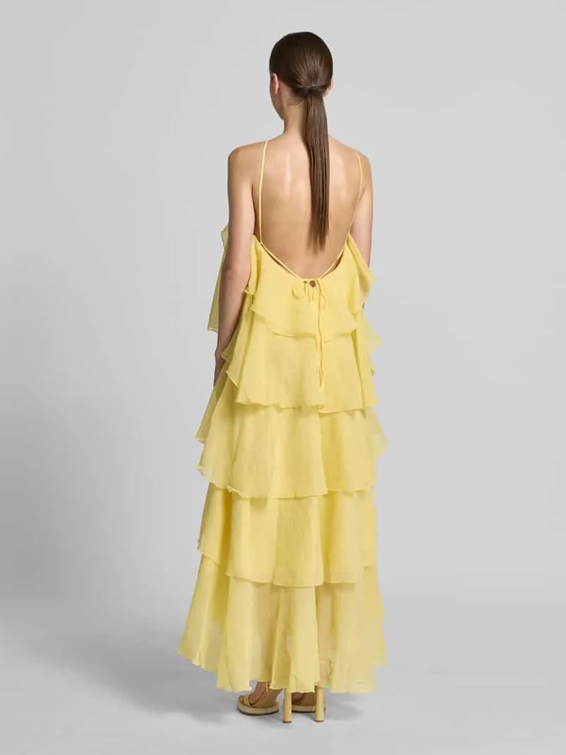 Vero Moda Maxi-jurk met 3d-ruchedetails model 'DELILAH' lichtgeel, foto 4