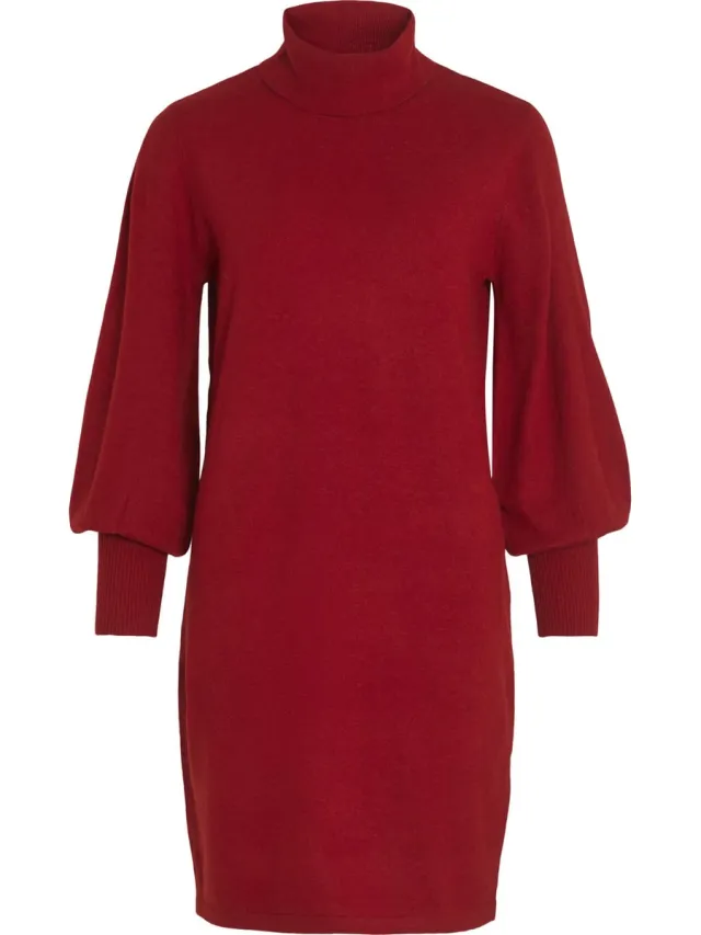 Vila Korte jurk VIKERRY Knit Pompeian Red