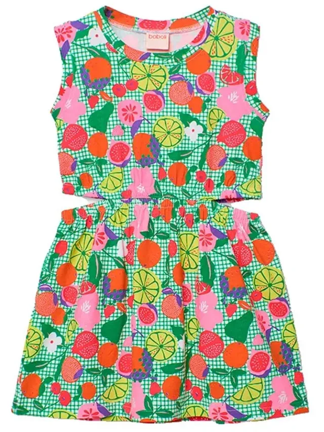 boboli 453002 Mouwloze Jurk Veelkleurig 7 Years Meisje Fruit Print