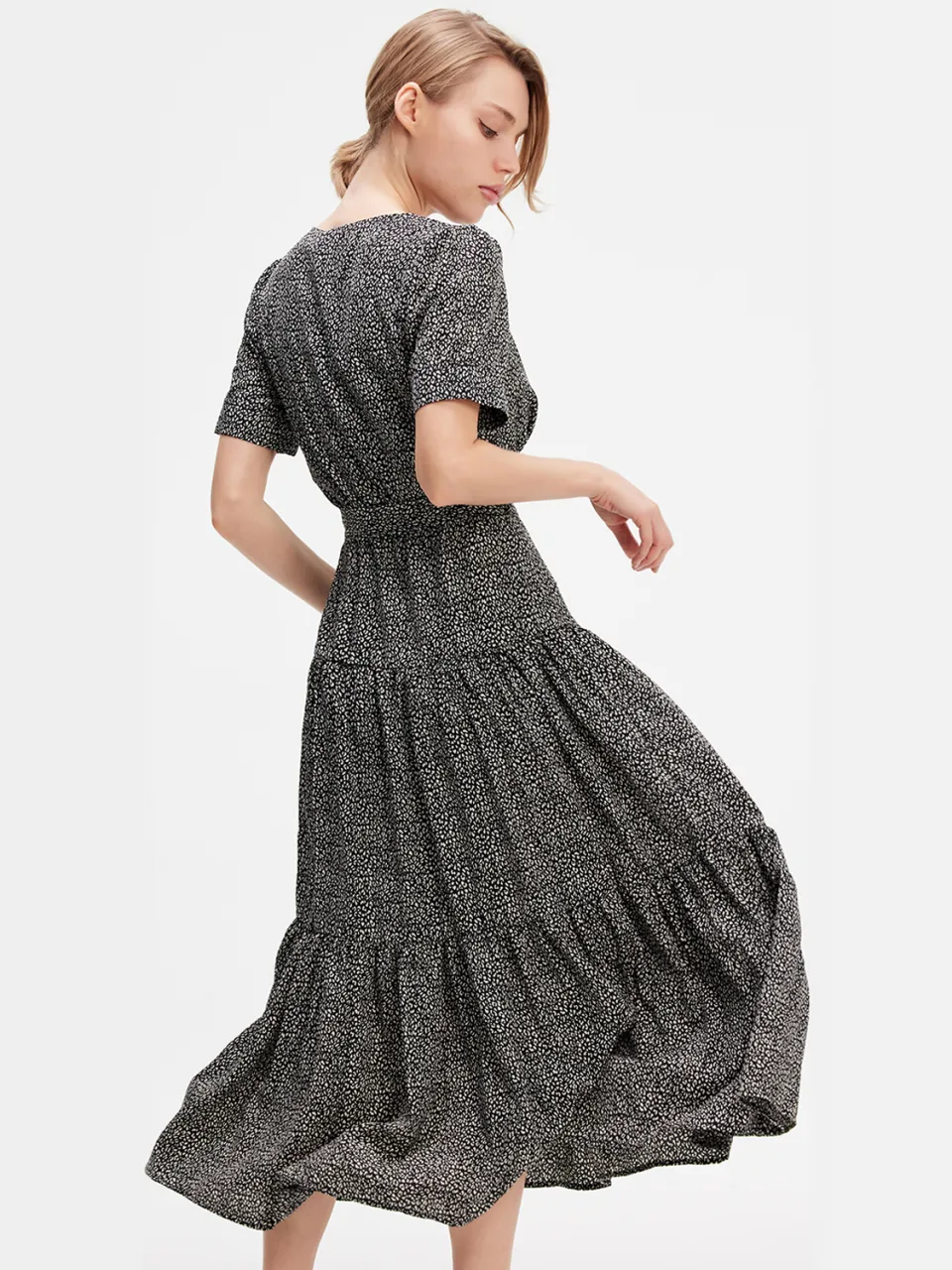 Smart & Joy Liberty Print Cross-Heart Dress zwart, foto 2
